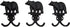 Rustic Black Bear Cast Iron Double Wall Hooks, Set of 3, 5.25 Inches