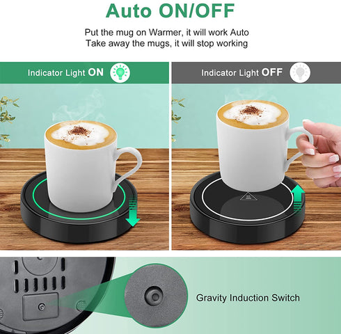 Dimux Coffee Mug Warmer with Automatic Gravity Switch. Electric Beverage Warmers for Office Home Desk Use, Smart Cup Warmer Thermostat Coaster Apply to Hot Coffee? Tea Espresso Milk Candle Wax On/Off