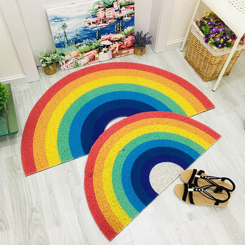 Door Mat Rainbow Pet Durable Welcome Mat Non-Slip Floor Front Doormat Resist Dirt Rug for Indoor Outdoor Easy to Clean (Rainbow 1, 40*80cm)