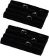 Adorox 2 sets of Finger Black Velvet Ring Trays Accessory Foam Pads Showcase Counter Top Display Jewelry Holder 5.5'' Holiday Gift Christmas