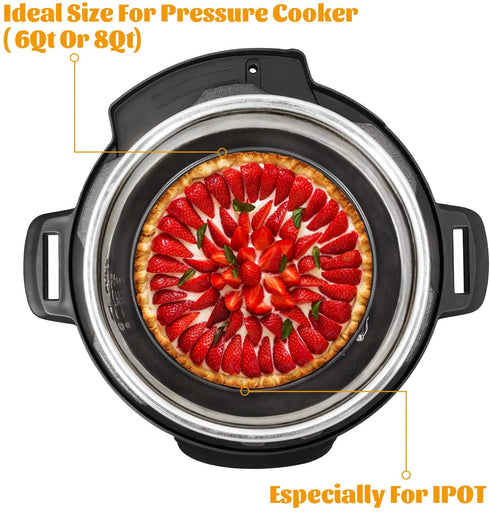 Hiware 7 Inch Non-stick Springform Pan/Cheesecake Pan/Leakproof Cake Pan with 50 Pcs Parchment Paper - Accessories for Instant Pot 6, 8 Qt Pressure Cooker