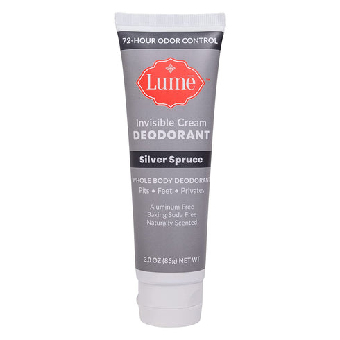 Lume Deodorant Cream Tube - Underarms and Private Parts - Aluminum Free, Baking Soda Free, Hypoallergenic, and Safe For Sensitive Skin - 3oz Tube (Silver Spruce)