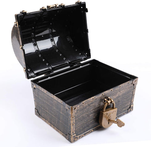 Leadtex Kids Pirate Treasure Chest Plastic Pirate Vintage Treasure Box,Bronze.