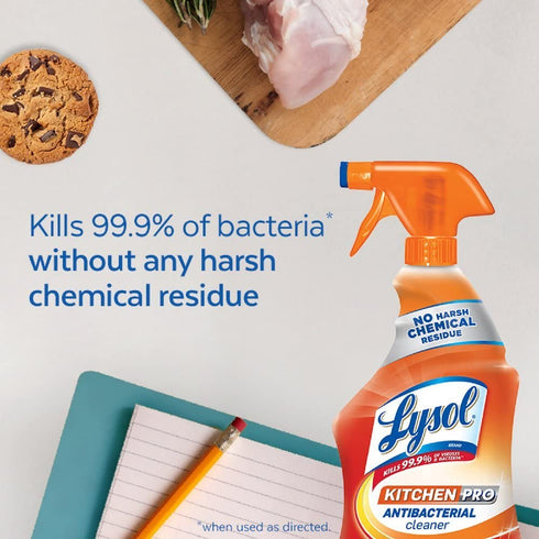 Lysol Kitchen Pro Antibacterial Cleaner Trigger, 22 Fl Oz (Pack of 2)