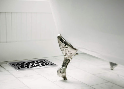 Accord AMFRSNV410 Victorian Floor Register, 4-Inch x 10-Inch(Duct Opening Measurements), Satin Nickel