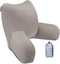 HOMCA Reading Pillow, Inflatable Backrest Pillow with Arms Great as Travel Camping Pillow for Lumbar Back Support, Gray