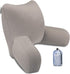 HOMCA Reading Pillow, Inflatable Backrest Pillow with Arms Great as Travel Camping Pillow for Lumbar Back Support, Gray