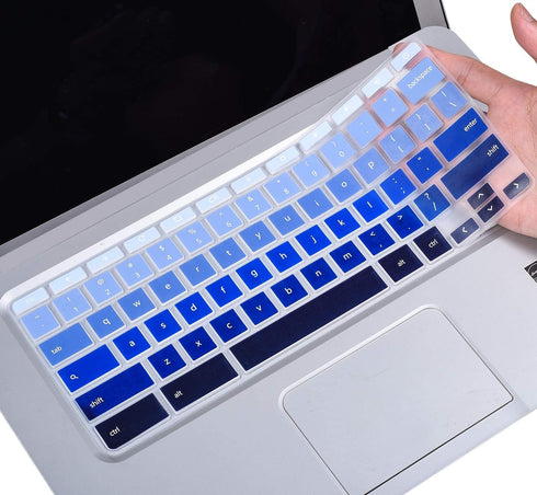 Keyboard Cover for HP 14 inch Chromebook / HP Chromebook 14-db 14-ca 14-ak 14-ca061dx 14-ca064dx / HP Chromebook 14 G2 G3 G4 G5 Keyboard Protector Skin, Gradual Blue