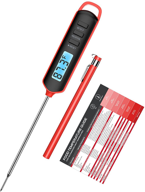 Hogadget Digital Meat Thermometer, Precise Instant Read Thermometer with Long Probe, Backlight Calibration Food Thermometer for Cooking Turkey Roast Steak Grilling BBQ Deep Fry Liquids