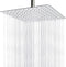 Sooreally Rain Shower Head High Pressure, 10 Inch Stainless Steel Square Rainfall Showerhead, Mirror-like, Easy Install, Swivel Spray Angle, Luxury Shower Experience, Chrome Finish