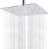 Sooreally Rain Shower Head High Pressure, 10 Inch Stainless Steel Square Rainfall Showerhead, Mirror-like, Easy Install, Swivel Spray Angle, Luxury Shower Experience, Chrome Finish