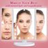 SHNAP Makeup Mirror with Lights, Touch Screen Vanity Mirror, 2X/3X Magnification, Dimmable 21Leds Trifold Mirror, Dual Power Supply, 180° Rotation, Portable Cosmetic Light Up Mirror with Gift Box