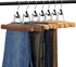 AMKUFO 12 Pack Wooden Pants Hangers with Clips Non Slip Skirt Hangers Walnut Trouser Clamp Hanger Solid Wood Hanger with 360° Swivel Hook
