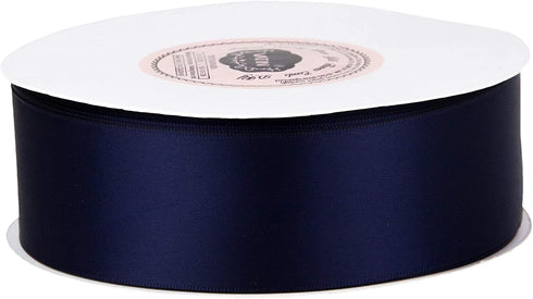 VATIN 1-1/2" Wide Double Faced Polyester Satin Ribbon - 50 Yard (Navy Blue), Perfect for Wedding, Gift Wrapping, Bow Making & Other Projects