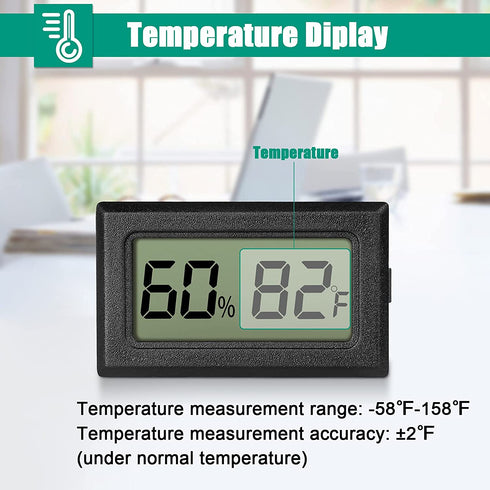 EEEKit 8-Pack Mini Thermometer Hygrometer, Small Digital Electronic Temperature Humidity Meters Gauge Indoor LCD Display Fahrenheit for Humidors, Greenhouse, Garden, Cellar, Fridge, Mason Jar