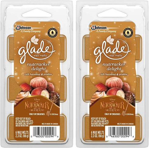 Glade Wax Melts Air Freshener - Holiday Collection 2018 - Nutcracker Delight - Net Wt. 2.3 OZ (66 g) Per Package - Pack of 2 Packages
