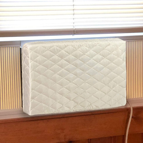 Homydom AC Cover Indoor, Air Conditioner Cover Inside AC Unit Cover Double Insulation Defender, High Elasticity, Light Yellow M-25"x 16"x 3.5"(L x H x D)
