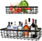 Baskets for Organizing Storage, Black Kitchen Wall Shelves, Bathroom Shelf, 2 Pack