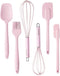 Rorence Silicone Whisk Spatula Spoonula & Brush Set of 6 - pink
