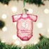 Old World Christmas Collection Glass Blown Ornaments for Christmas Tree, Pink Baby Onesie 32338