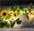 2 Pack Artificial Sunflower String Lights, Fielegen 40 LED 13 FT Sunflower Garland with Lights Battery Powered Flower Fairy String Lights for Indoor Bedroom Wedding Home Garden Decor