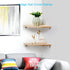 Wood Corner Wall Shelves Set of 2, Solid Wood Corner Floating Shelves for Wall, Round End Wall Mounted Floating Corner Shelf for Bedroom, Living Room and Kitchen (10 inch)