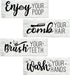 rabbitable 4 Pieces Farmhouse Bathroom Wall Decor,Wash Your Hands Brush Your Teeth Comb Your Hair ,Rustic Wooden Bathroom Wall Arts Decoration Bathroom Funny Sign