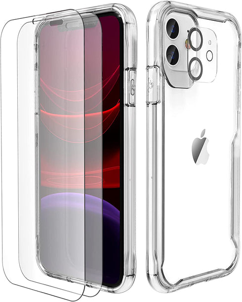 Designed for iPhone 11 Case,ORETech Designed for iPhone 11 Case with 2 x Screen Protector Tempered Glass&1 x Camera Lens Protector for iPhone 11 Transparent Case Cover for iPhone 11 Case-Clear