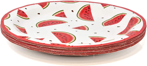 Watermelon Party Supplies Tableware Set 24 9" Plates 24 7" Plate 24 9 Oz. Cups 50 Lunch Napkins Pink Green Melon Fruit Slice Disposable Paper Goods for Summer Picnic Baby Shower & Birthday Party Decor