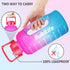 BuildLife Half Gallon Water Bottle - BPA Free Leakproof Water Jug Gradient Motivational Time Marker with Straw & Phone Holder Handle to Remind You Drink More Water