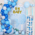 141 PCS Baby Shower Boxes Party Decorations Individual BABY Blocks Design for Boys Girls Baby Shower Decorations Gender Reveal Balloon Arch Kit Birthday Party Backdrop (Light Blue)