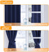 Hiasan Blackout Curtains for Bedroom, 42 x 63 Inches Length - Thermal Insulated & Light Blocking Window Curtains for Living Room, 2 Drape Panels Sewn with Tiebacks, Navy Blue
