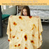 SeaRoomy Burritos Tortilla Throw Blanket, Tortilla Wrap Blanket, Novelty Tortilla Round Blanket Giant Tortilla Round Soft Blanket for Adults and Kids (Yellow Brown, 47 inches)