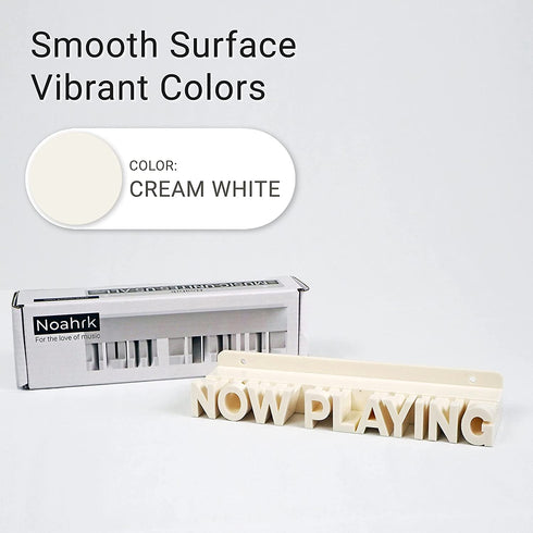 Noahrk Now Playing Vinyl Record Stand Wall Holder - Now Spinning Vinyl Record Stand - Vinyl Record Wall Mount Display Vinyl Wall Mount Albums Hanging Vinyl Record Display Storage Holder (Cream White)