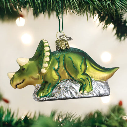 Old World Christmas Triceratops Glass Blown Ornaments for Christmas Tree