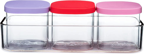 Yumbox Chop Chop Glass Meal Prep Food Storage Cubes 12oz - Juicy Pink