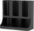 Mind Reader 6 Compartment Upright Breakroom Coffee Condiment and Cup Storage Organizer, Black, 13.5 x 4.30 x 12