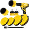 Shieldpro Drill Brush Attachment Set,Power Cleaning Scrub Brush,All Purpose Drill Brushes with Extend Long Attachment for Bathroom and Kitchen Surface,Grout,Tub,Shower,Tile,Corners, Automotive-Yellow