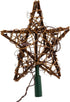 Kurt Adler 10 Light Indoor Rattan Natural Star Treetop