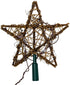 Kurt Adler 10 Light Indoor Rattan Natural Star Treetop