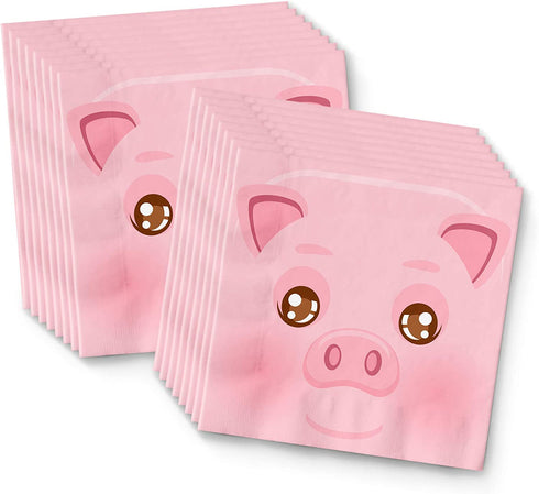 Birthday Party Supplies Set Plates Napkins Cups Tableware Kit for 16 ¦ (Pig)