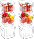 Hedume 6 Pack Plastic Open Front Food Storage Bin, 6.5" Wide Clear Pantry Organizer Bins with Cutout Handles, Household Food Storage Basket for Kitchen, Countertops, Refrigerator, Cabinets