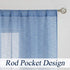 WEST LAKE Stripe Sheer Curtain Panels Color Block Farmhouse Window Treatment Drapery Sets Colorblock for Bedroom,Balcony,Living Room,Rustic Rod Pocket Design 40Wx63L,2 Panels,Blue and White