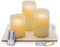 Lovley Lites Set of 3 LED Pillar Candles - 4,5,6 Inch Tall Flickering Flameless Candles + Wire Fairy Lights + Wood Tray, Safe Elegant Smart Battery Candles with Remote Control