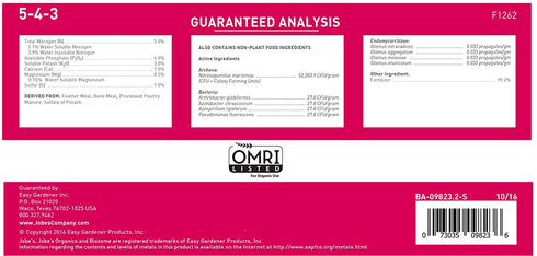 Jobes Organics 9826 Fertilizer, 4 lb