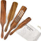 Wooden Spurtle Set, Teak Spurtles Kitchen Tools, Wooden Spatula for Cooking, Wood Utensils Set of 4, Non Stick Cookware for Serving, Stirring, Mixing, Scraping, Scooping, Healthy and Heat Resistant.