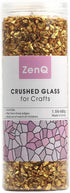 ZenQ Crushed Glass for Crafts, Resin Art. Gold, 1.5 lbs