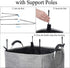 Large Collapsible Laundry Hamper Bag with Handles, 15 x 15 x 26 Inches Foldable Clothes Basket for Washing Storage