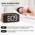 Radio Alarm Clock, Large LED Display Wood Digital FM Alarm Clock, Adjustable Brightness Dimmer and Snooze, Simple LED Clock with Dual Alarm, 12/24 Hour, Powered by AC Adapter (White LED)