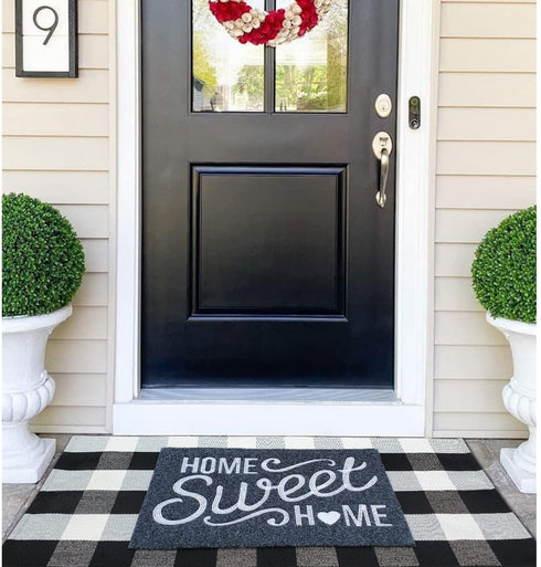 AAZZKANG Welcome Mat Home Sweet Home Doormat with Non Slip Rubber Backing Durable Outdoor Door Mat Easy Clean Heavy Duty Indoor Mats for Front Door Entrance
